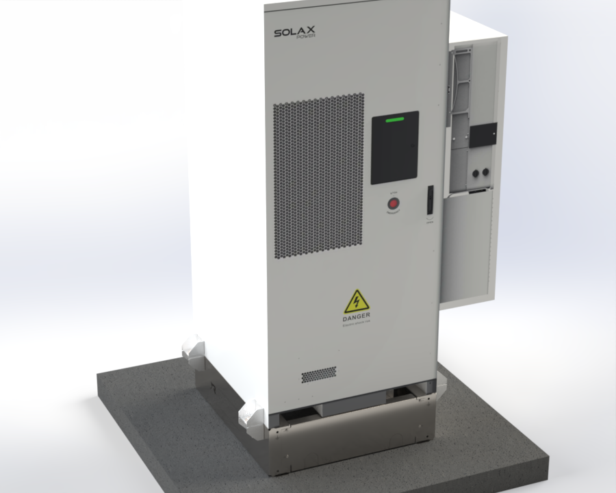 Onderframe - set variabele hoogte SOLAX AELIO-P50B100 en AELIO-P60B100 isometrisch front