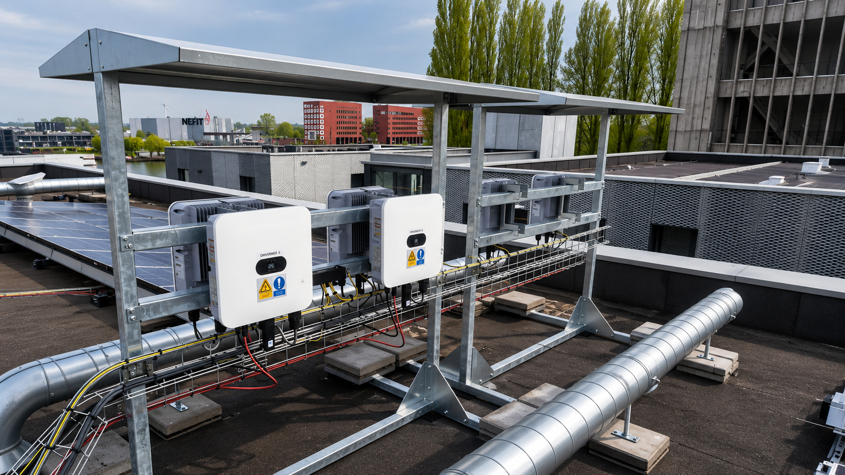 ROEF 2x PV shelter 1500 breed voor KTL omvormers